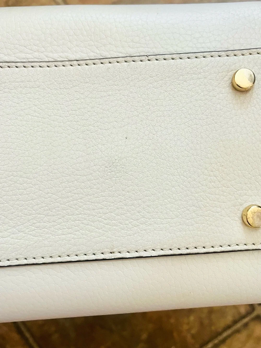 Kate Spade White Leather Faye Drive Etta Daisy Cutout Satchel Tote Bag EUC
